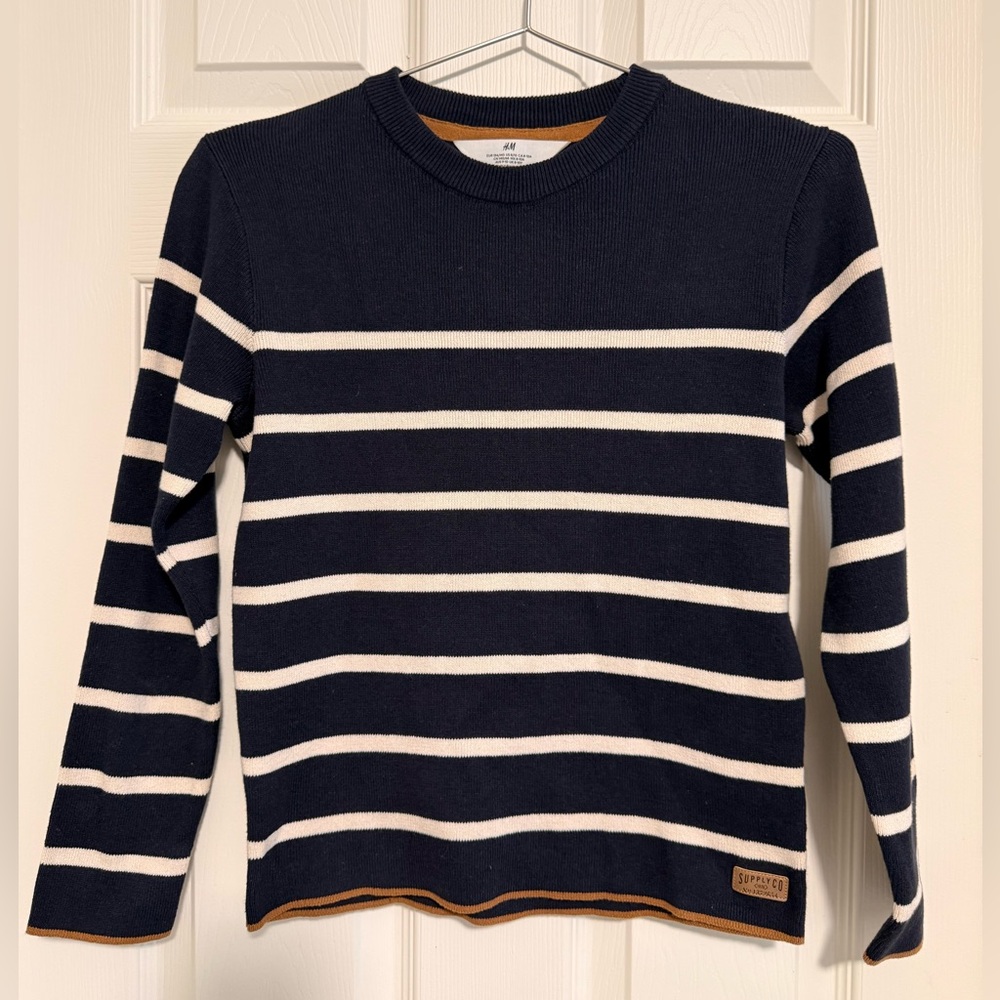Navy and White Striped Sweater